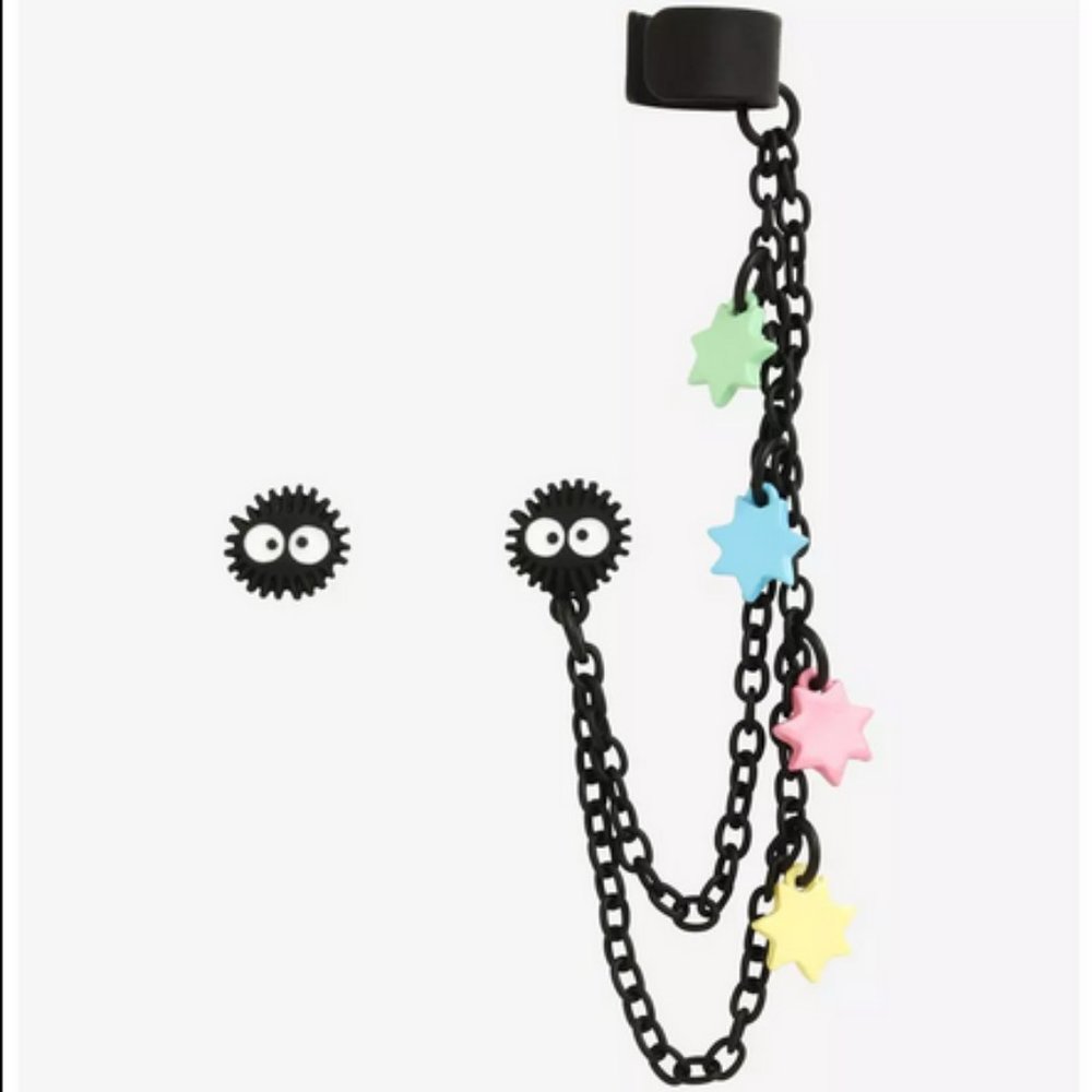 Her Universe Studio Ghibli Spirited Away Soot Sprite Cuff Earring Set